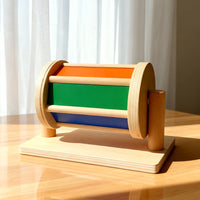 Montessori Wooden Coin Box & Textile Drum Set for Toddlers, Educational Preschool Learning Toy