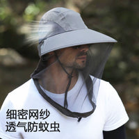 Fishing Anti-Mosquito Sun Hat with Face Neck Flap for Men and Women, Outdoor Hiking Beekeeping Bug Insect Repellent Head Net