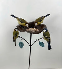Decorative Iron Bird Bath with Lotus Leaf Design for Garden & Patio