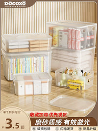 Stackable Frosted Storage Bins with Lids for Toys, Snacks, and Clothing Organization