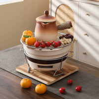 Vintage Clay Charcoal Stove for Indoor/Outdoor Use - Hot Pot, BBQ, and Tea Brewing