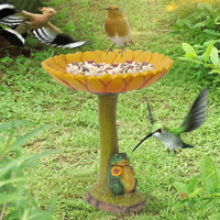 Frog Sunflower Bird Feeder Outdoor Resin Garden Ornament
