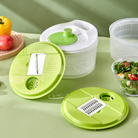 Manual Salad Spinner and Vegetable Dehydrator with Slicer