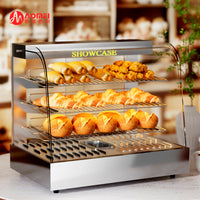 Commercial Countertop Food Warmer Display Cabinet for Fried Chicken, Burgers, and Baked Goods