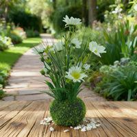 Artificial Moss Ball Chrysanthemum Potted Plant for Home Decor