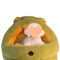 Semi-Enclosed Pet Sofa Bed for Small Dogs and Cats, Warm Winter Pet House with Removable Cushion