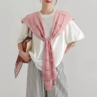 Women's Ice Silk Sun Protection Knit Hollow Shawl for Summer