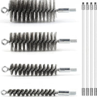M8 Chimney Cleaning Brush Kit with Extendable Nylon Rods and Steel Wire Brush for Pipe Polishing