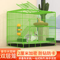 Large Indoor Rabbit Cage with Tray, Guinea Pig Hutch, Multi-level Pet House