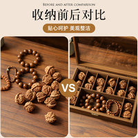 Walnut Grain Multi-Layer Display Storage Box for Walnuts, Bracelets, and Beads