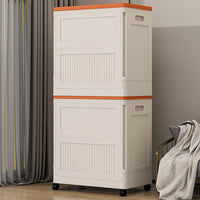 Foldable Home Storage Box with Wheels, Large Capacity Organizer for Clothes and Quilts, Plastic Wardrobe Storage Bin