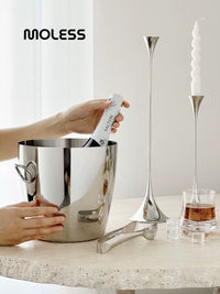MOLESS Stainless Steel Ice Bucket for Wine, Champagne, Beer, and Ice Cubes