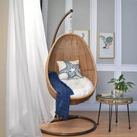 Outdoor Egg-Shaped PE Rattan Woven Bird's Nest Hanging Chair Waterproof Swing for Balcony Indoor Adult Cradle