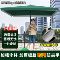 Large Outdoor Patio Umbrella with UV Protection, Foldable Square/Rectangular Sunshade for Market Stalls and Gardens