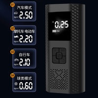Portable Car Tire Inflator with LED Emergency Light, Smart Air Pump for Car and Bicycle Tires