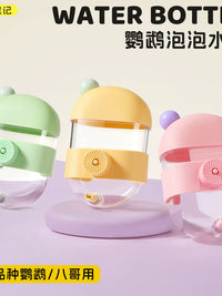 Pet Parrot Bubble Water Dispenser for Birds, Automatic Feeder for Small Parrots and Mynah Birds