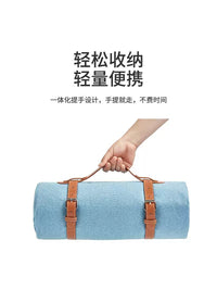 Outdoor Picnic Blanket Waterproof PEVA Backing Fleece Mat for Camping Beach Park