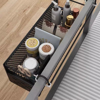 Bedside Hanging Storage Basket for Dormitory Bunk Beds, No-Drill Organizer Shelf