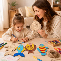 Kids' DIY Wooden Fish Craft Kit for Painting & Decorating, Kindergarten Activity Supplies