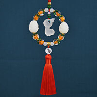 Lucky Lotus Luminous Deer Car Ornament for Good Fortune and Safety