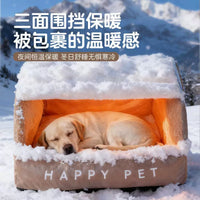 Semi-Enclosed Cave Pet Bed for Small to Extra Large Dogs, Warm Winter Indoor Dog House