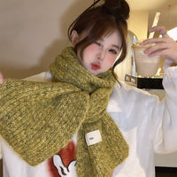 Women's Long Knitted Plush Scarf - Warm Neck Warmer & Shawl