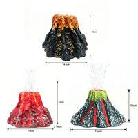 Resin Volcano Ornament with Air Bubble Stone for Aquarium Decoration