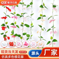 Artificial Cherry Blossom Garland for Pipe and Balcony Decoration