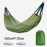 Outdoor Ice Silk Mesh Hammock with Spreader Bar, Anti-Roll Camping Travel Hammock