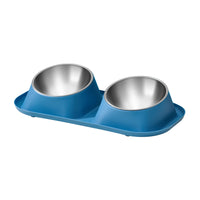 Elevated Stainless Steel Pet Bowl for Cats and Dogs, Anti-Spill Double Bowl Design, Large Capacity Food and Water Feeder