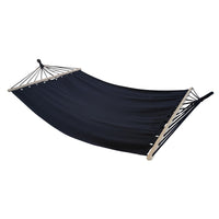 Outdoor Polyester Cotton Hammock Single Person with Solid Wood Spreader Bar for Beach and Leisure