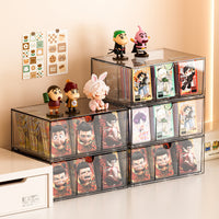 Clear Trading Card Storage Box with Dividers, Large Capacity Dustproof Plastic Game Card Organizer for Kids