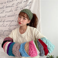 Women's Winter Warm Knitted Headband with Ear Protection, Solid Color Wide-Brimmed Hair Accessory