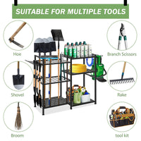 Xinhongyu Heavy Duty Garden Tool Storage Rack Yard Organizer Garage Farm Implement Shelf