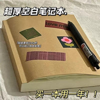 Extra Thick Blank Notebook B5 Kraft Paper Retro Black Card Journal
