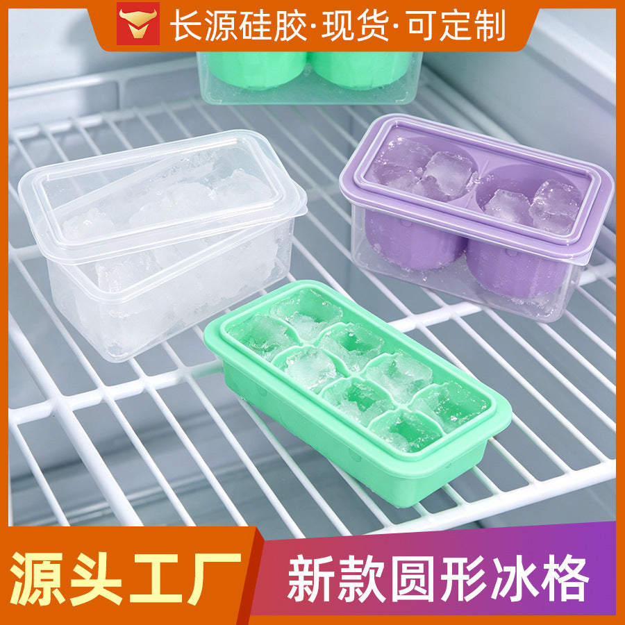 Silicone Ice Cube Tray with Lid for Freezer, Sphere and Square Molds