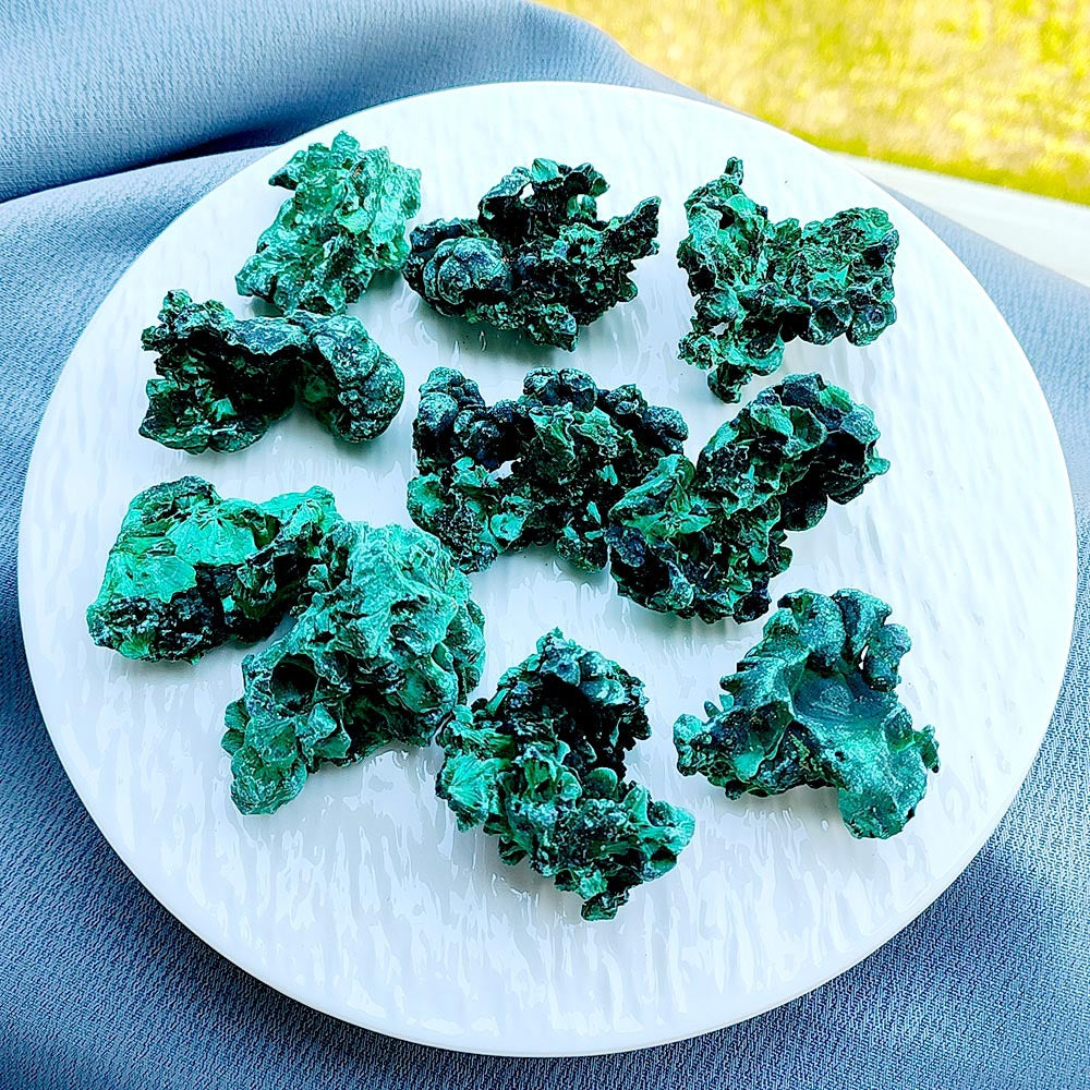 Natural Malachite Raw Crystal Mineral Specimen Irregular Azurite Stone Ornament