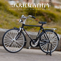 1:10 Scale Retro Alloy Bicycle Model DIY Assembly Toy with Display Stand