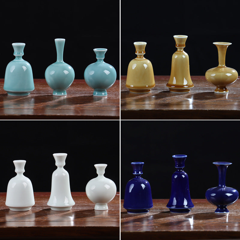 New Chinese Style Jingdezhen Ceramic Vase Set for Home and Office Decor