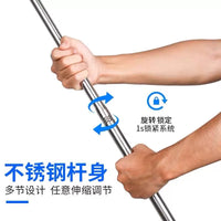 Telescopic Stainless Steel Fishing Landing Net with Foldable Head