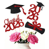Class of 2026 Graduation Cap Certificate Flower Arrangement Picks - 16-Piece Set