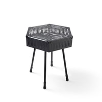ISE MOUNT Outdoor Acrylic Double-Layer Storage Table with Light, Adjustable Height, Folding Design for Camping