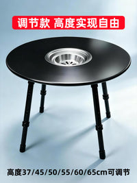 Outdoor Multifunctional Fire Pit BBQ Grill Table Set with Electric/Charcoal Options