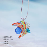 Handmade Glass Swallowtail Fish Conch Pendant for DIY Crafts and Aquarium Decor