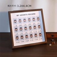 Kids School Years Growth Record Photo Frame Display for 1-inch ID Photos, Baby Campus Commemorative Picture Frame
