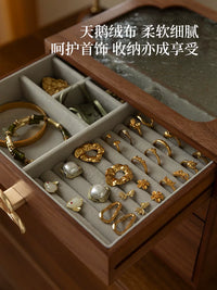 Wooden Jewelry Box Organizer with Multiple Layers and Chinese Style Design, Ideal for Rings and Necklaces, Wedding or Birthday Gift