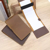 Genuine Leather Golf Scorecard Holder Crazy Horse Cowhide Score Book for Outdoor Sports
