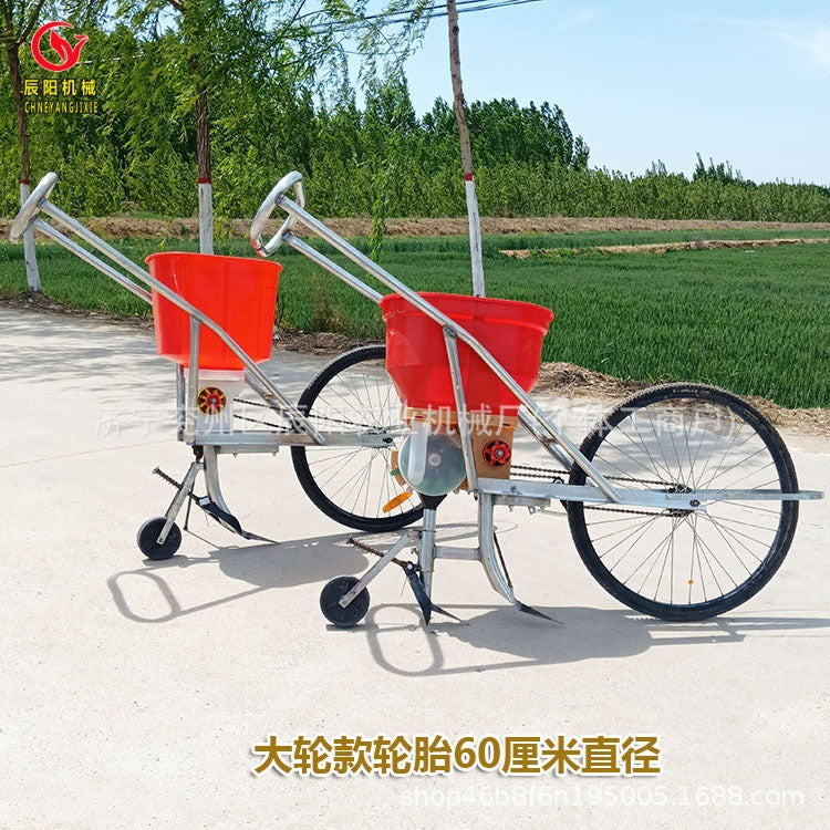 Manual Push Fertilizer Spreader and Seeder for Corn, Peanuts, and Soybeans