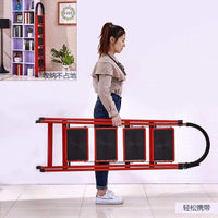 Foldable Carbon Steel A-Frame Ladder for Home and Outdoor Use, Portable Telescopic Step Stool