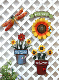 Outdoor Garden Wall Decor Hanging Planter Artificial Flower Arrangement
